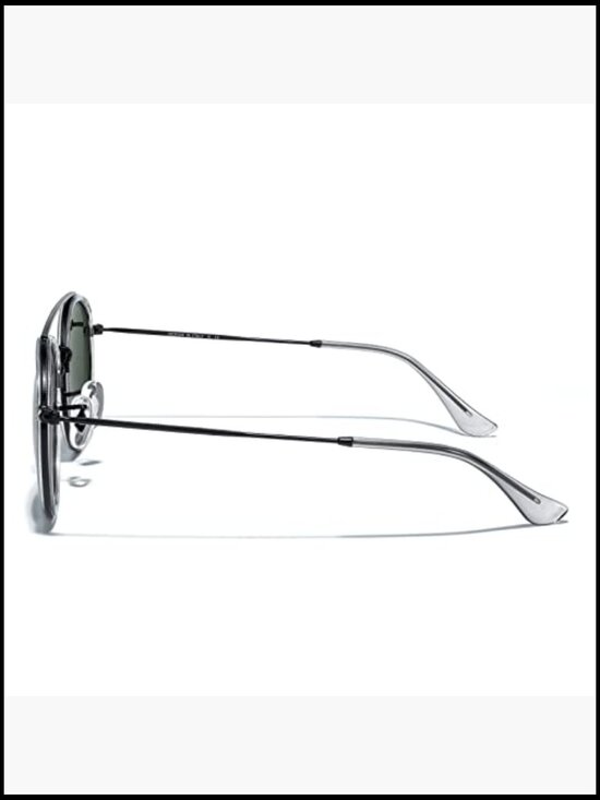 Retro Round Polarized Sunglasses - Unisex Double Bridge Sun Glasses